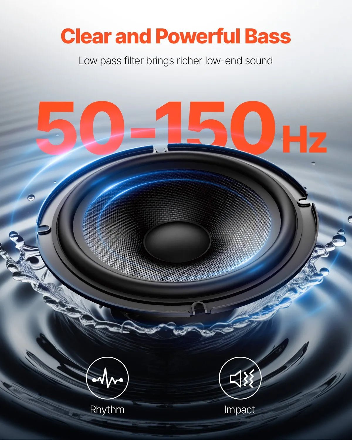 VEVOR 20 cm 300 W zem sēdekļa automašīnas subwooferis ar iebūvētu pastiprinātāju, zema profila aktīvais auto subwooferis ar High/Low Level ieejām un skaļuma regulatoru, piemērots SUV, automašīnām, kravas auto un RV - ZEMLETES.LV