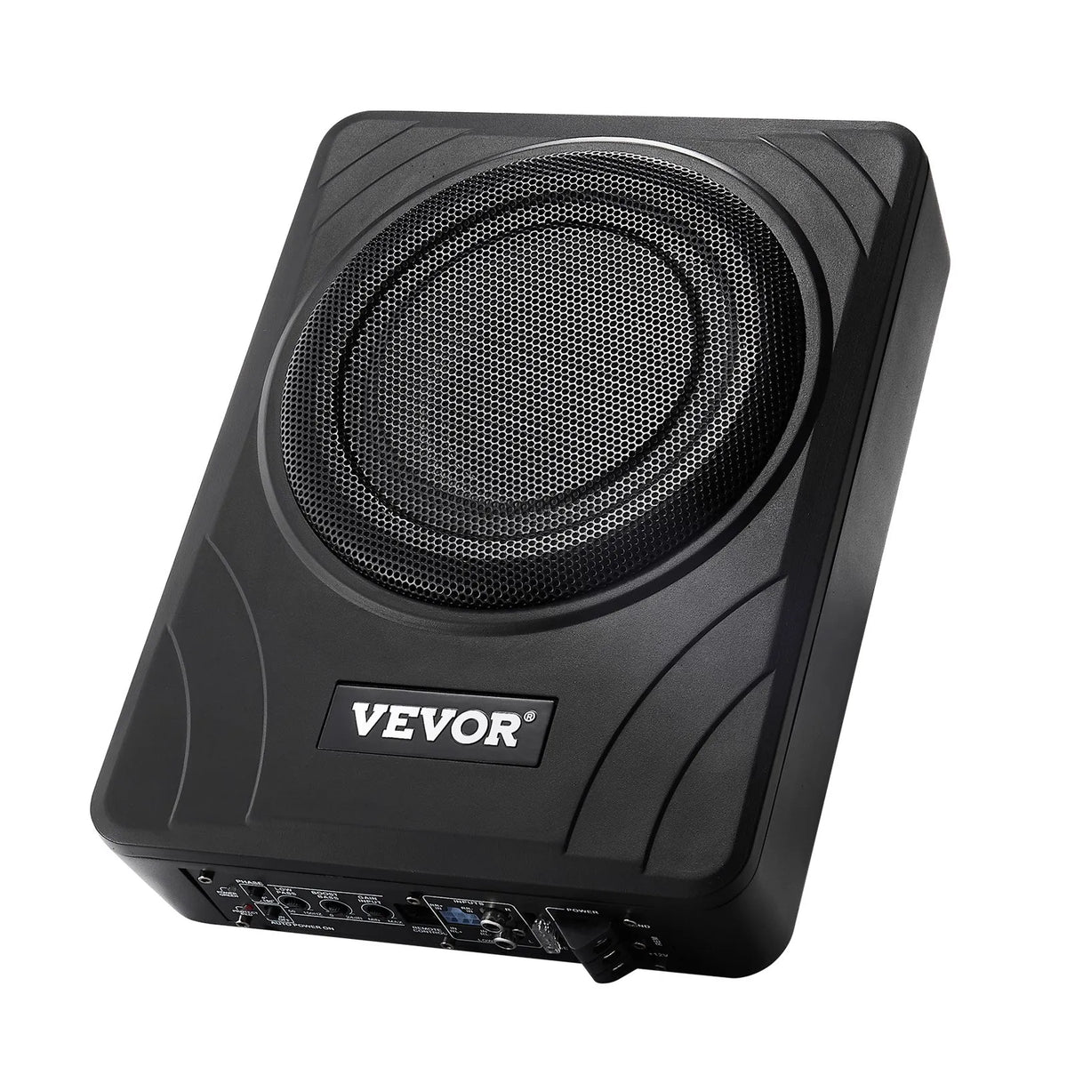 VEVOR 20 cm 300 W zem sēdekļa automašīnas subwooferis ar iebūvētu pastiprinātāju, zema profila aktīvais auto subwooferis ar High/Low Level ieejām un skaļuma regulatoru, piemērots SUV, automašīnām, kravas auto un RV - ZEMLETES.LV