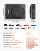 VEVOR 25 cm 300 W zem sēdekļa automašīnas subwooferis ar pastiprinātāju, zema profila aktīvais auto subwooferis ar iebūvētu pastiprinātāju, High/Low Level ieejas un skaļuma regulatoru, piemērots SUV, automašīnām, kravas auto un RV - ZEMLETES.LV