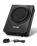 VEVOR 20 cm 400 W zem sēdekļa automašīnas subwooferis ar pastiprinātāju, zema profila aktīvais auto subwooferis ar iebūvētu pastiprinātāju, High/Low Level ieejas un skaļuma regulatoru, piemērots SUV, automašīnām, kravas auto un RV - ZEMLETES.LV