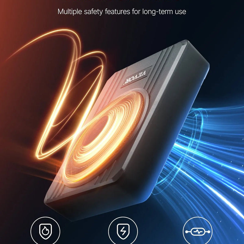 VEVOR 20 cm 400 W zem sēdekļa automašīnas subwooferis ar pastiprinātāju, zema profila aktīvais auto subwooferis ar iebūvētu pastiprinātāju, High/Low Level ieejas un skaļuma regulatoru, piemērots SUV, automašīnām, kravas auto un RV - ZEMLETES.LV