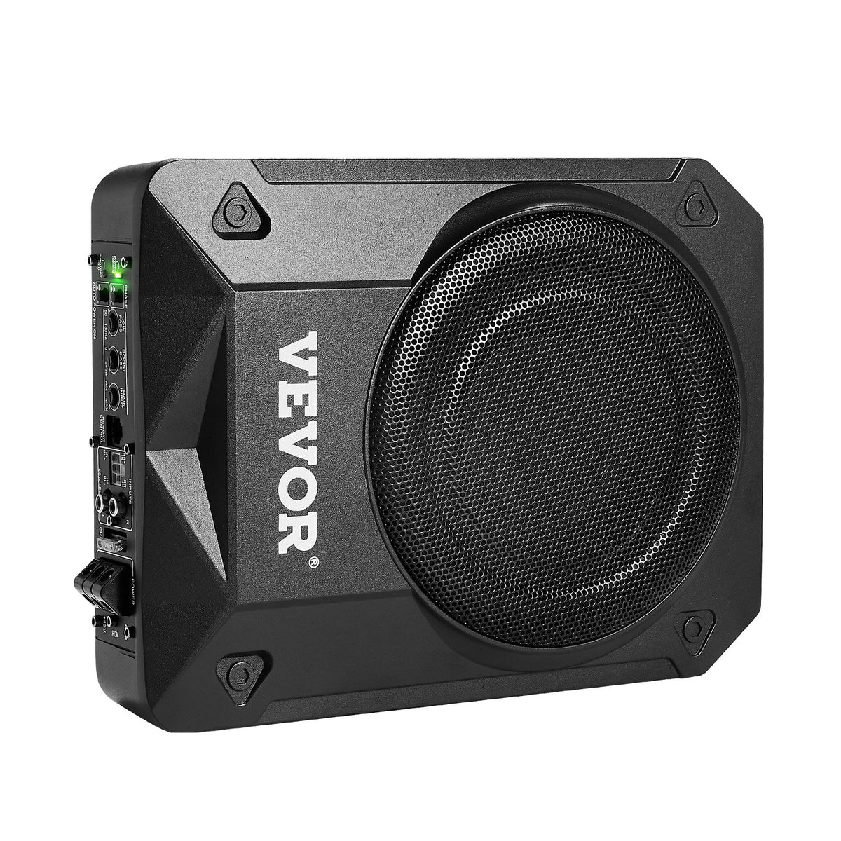 VEVOR 200 mm 800 W zem sēdekļa auto subwooferis ar iebūvētu pastiprinātāju, zema profila aktīvais zemfrekvenču skaļrunis ar augstā un zemā līmeņa ieejām un skaļuma regulatoru, piemērots SUV, automašīnām, kravas auto un kemperiem - ZEMLETES.LV