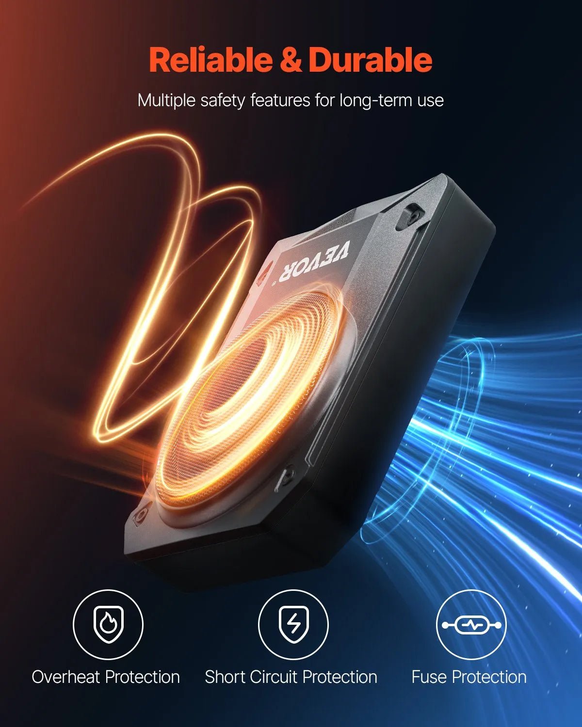 VEVOR 254 mm ar 200W nominālo un 400W maksimālo zem sēdekļa aktīvais auto subvuferis, plāns zemprofila bass skaļrunis ar iebūvētu pastiprinātāju, augsta/zema līmeņa ieeju un skaļuma regulatoru, piemērots SUV, vieglajām automašīnām, kravas auto - ZEMLETES.LV