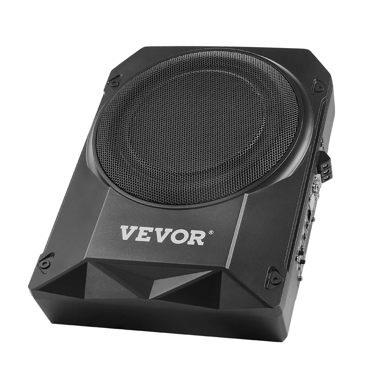 VEVOR 254 mm ar 200W nominālo un 400W maksimālo zem sēdekļa aktīvais auto subvuferis, plāns zemprofila bass skaļrunis ar iebūvētu pastiprinātāju, augsta/zema līmeņa ieeju un skaļuma regulatoru, piemērots SUV, vieglajām automašīnām, kravas auto - ZEMLETES.LV