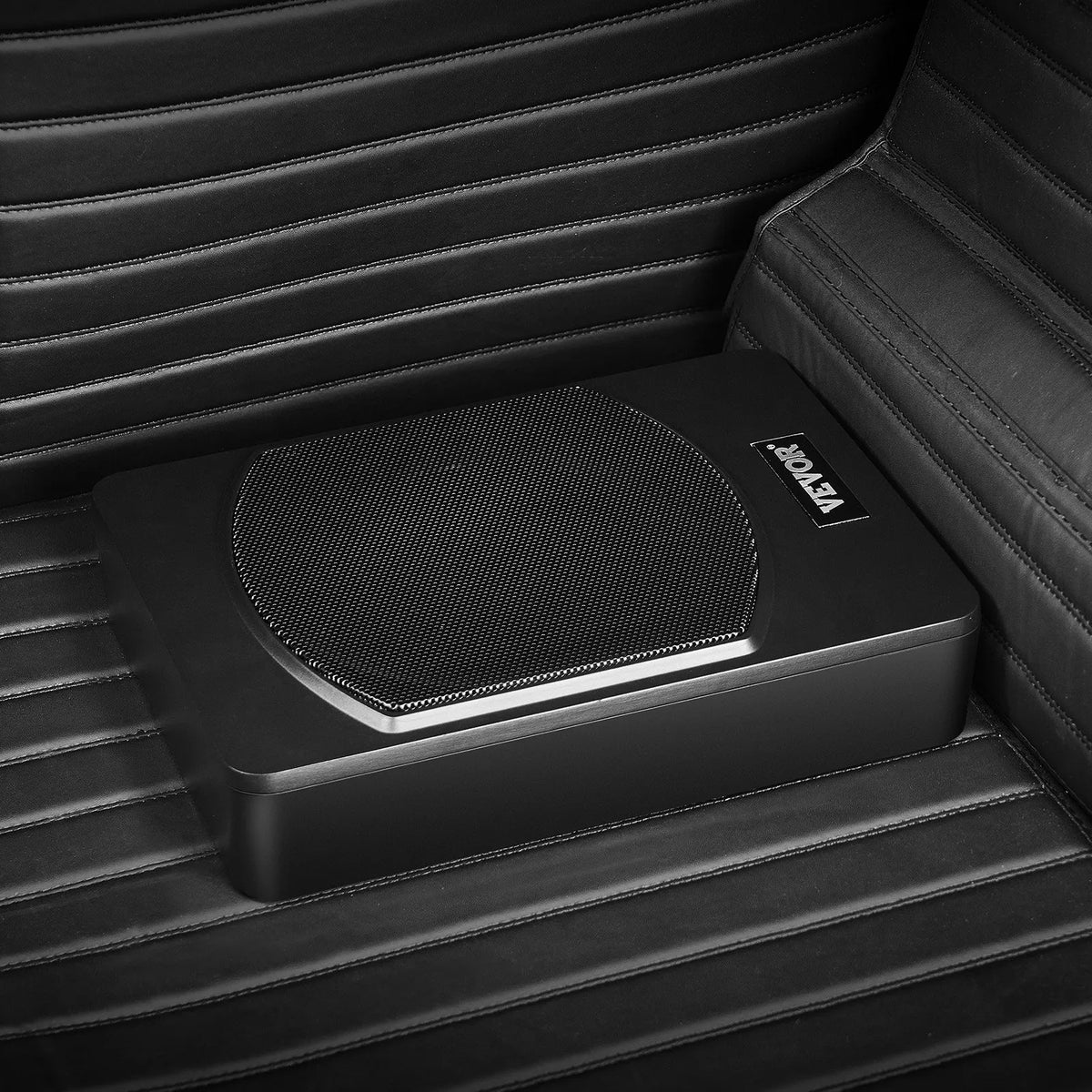 VEVOR 25 cm 240 W zem sēdekļa automašīnas subwooferis ar iebūvētu pastiprinātāju, zema profila aktīvais auto subwooferis ar High/Low Level ieejām un skaļuma regulatoru, piemērots SUV, automašīnām, kravas auto un RV - ZEMLETES.LV