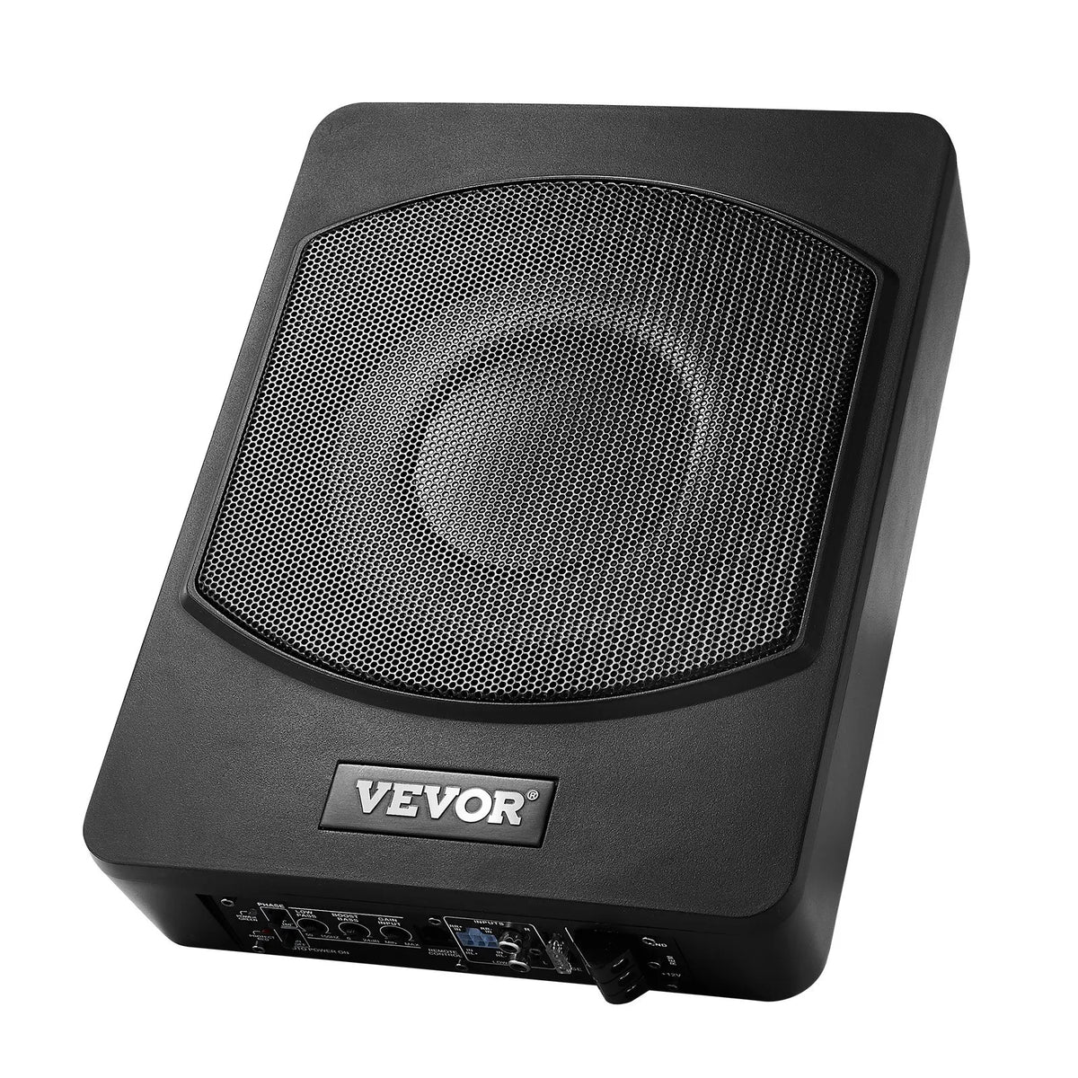 VEVOR 25 cm 240 W zem sēdekļa automašīnas subwooferis ar iebūvētu pastiprinātāju, zema profila aktīvais auto subwooferis ar High/Low Level ieejām un skaļuma regulatoru, piemērots SUV, automašīnām, kravas auto un RV - ZEMLETES.LV