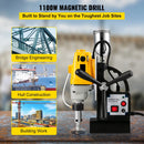 VEVOR MD40 elektriskā magnētiskā urbjmašīna, Ø38,1 mm urbšanas diametrs, 1100 W, ar 11 gab. HSS serdeņurbju komplektu, kompakta urbjmašīna ar pārslēdzamu magnētu un precīzu serdeņurbšanas sistēmu