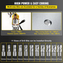 VEVOR MD40 elektriskā magnētiskā urbjmašīna, Ø38,1 mm urbšanas diametrs, 1100 W, ar 11 gab. HSS serdeņurbju komplektu, kompakta urbjmašīna ar pārslēdzamu magnētu un precīzu serdeņurbšanas sistēmu