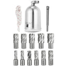 VEVOR MD40 elektriskā magnētiskā urbjmašīna, Ø38,1 mm urbšanas diametrs, 1100 W, ar 11 gab. HSS serdeņurbju komplektu, kompakta urbjmašīna ar pārslēdzamu magnētu un precīzu serdeņurbšanas sistēmu