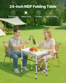 Saliekams kempinga galds, regulējama augstuma, pārnēsājams alumīnija un MDF sānu galds ar sieta plauktu un rokturi, viegls un kompakts galds āra piknikam, grilēšanai un atpūtai pie jūras, 60 × 40 cm, sudraba krāsa