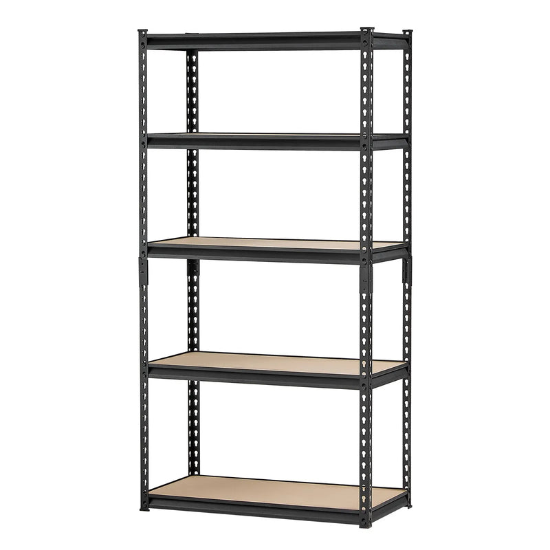 Uzglabāšanas plaukti 5 līmeņi, 40,6 cm dziļums x 81,3 cm platums x 159,5 cm augstums, metāla plauktu sistēma garāžai