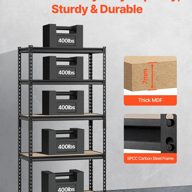 Платформа Uzglabāšanas 5 лимений, 40,6 см дзилюмс x 81,3 см платумс x 159,5 см аугстумс, метала плаукту система garāžai