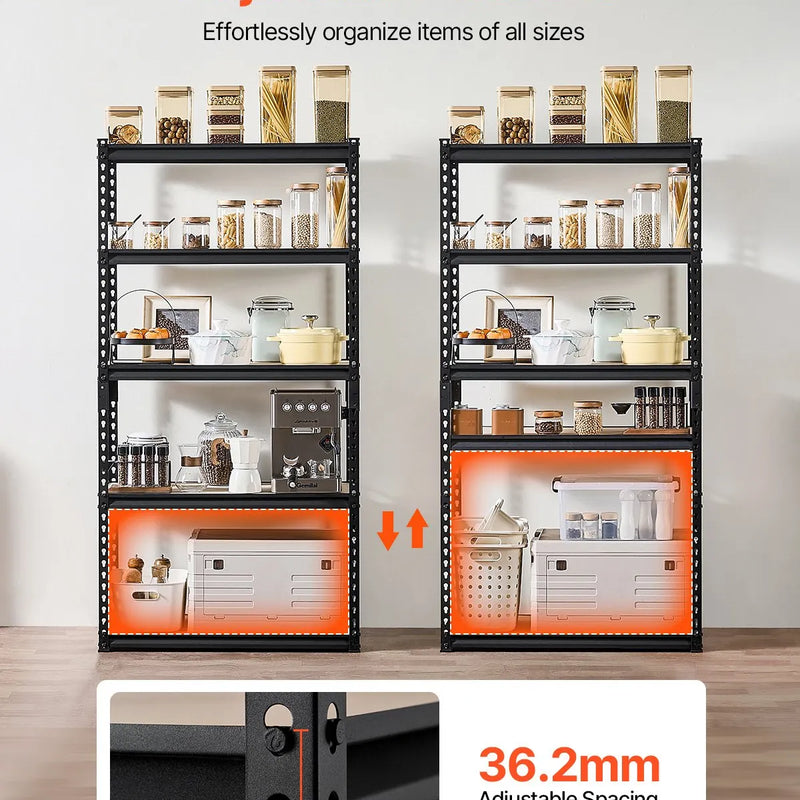 Платформа Uzglabāšanas 5 лимений, 40,6 см дзилюмс x 81,3 см платумс x 159,5 см аугстумс, метала плаукту система garāžai