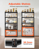 Платформа Uzglabāšanas 5 лимений, 40,6 см дзилюмс x 81,3 см платумс x 159,5 см аугстумс, метала плаукту система garāžai