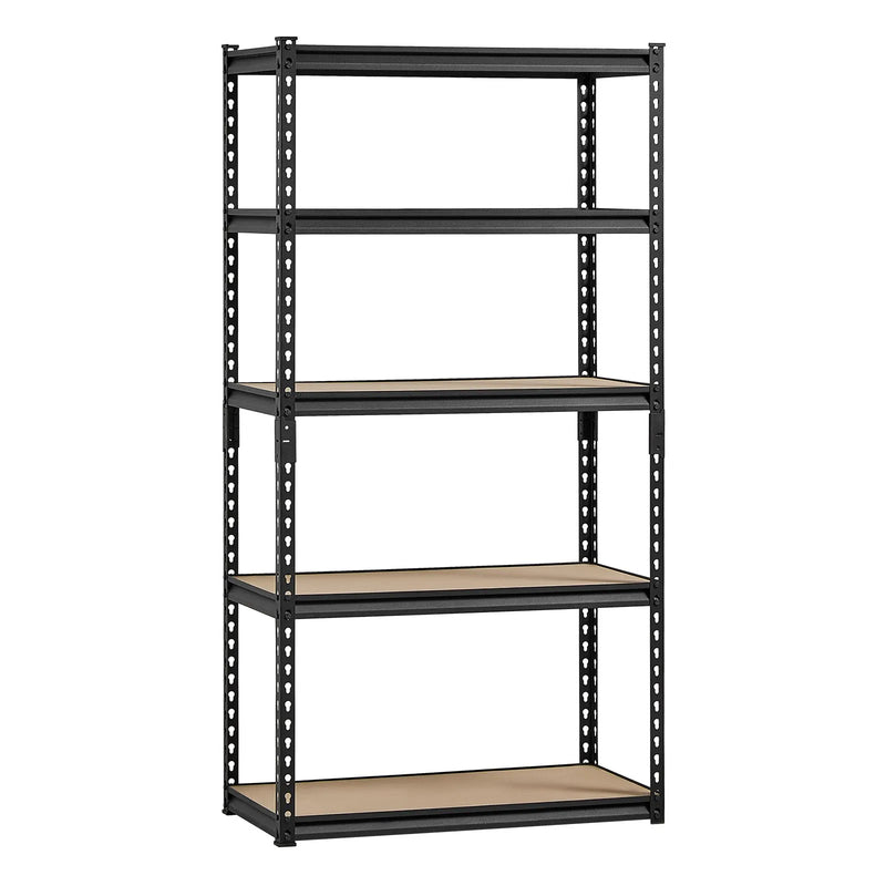 Uzglabāšanas plaukti 5 līmeņi, 40,6 cm dziļums x 81,3 cm platums x 159,5 cm augstums, metāla plauktu sistēma garāžai