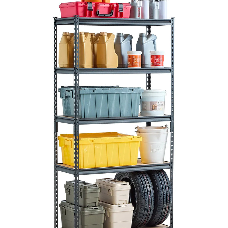 Uzglabāšanas plaukti 5 līmeņu, garāžas plauktu sistēma, 406 mm dziļums × 914 mm platums × 1815 mm augstums