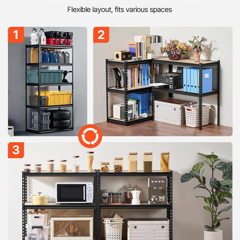 Uzglabāšanas plaukti 5 līmeņu, garāžas plauktu sistēma, 406 mm dziļums × 914 mm platums × 1815 mm augstums