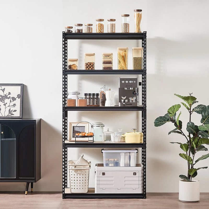 Uzglabāšanas plaukti 5 līmeņu, garāžas plauktu sistēma, 406 mm dziļums × 914 mm platums × 1815 mm augstums