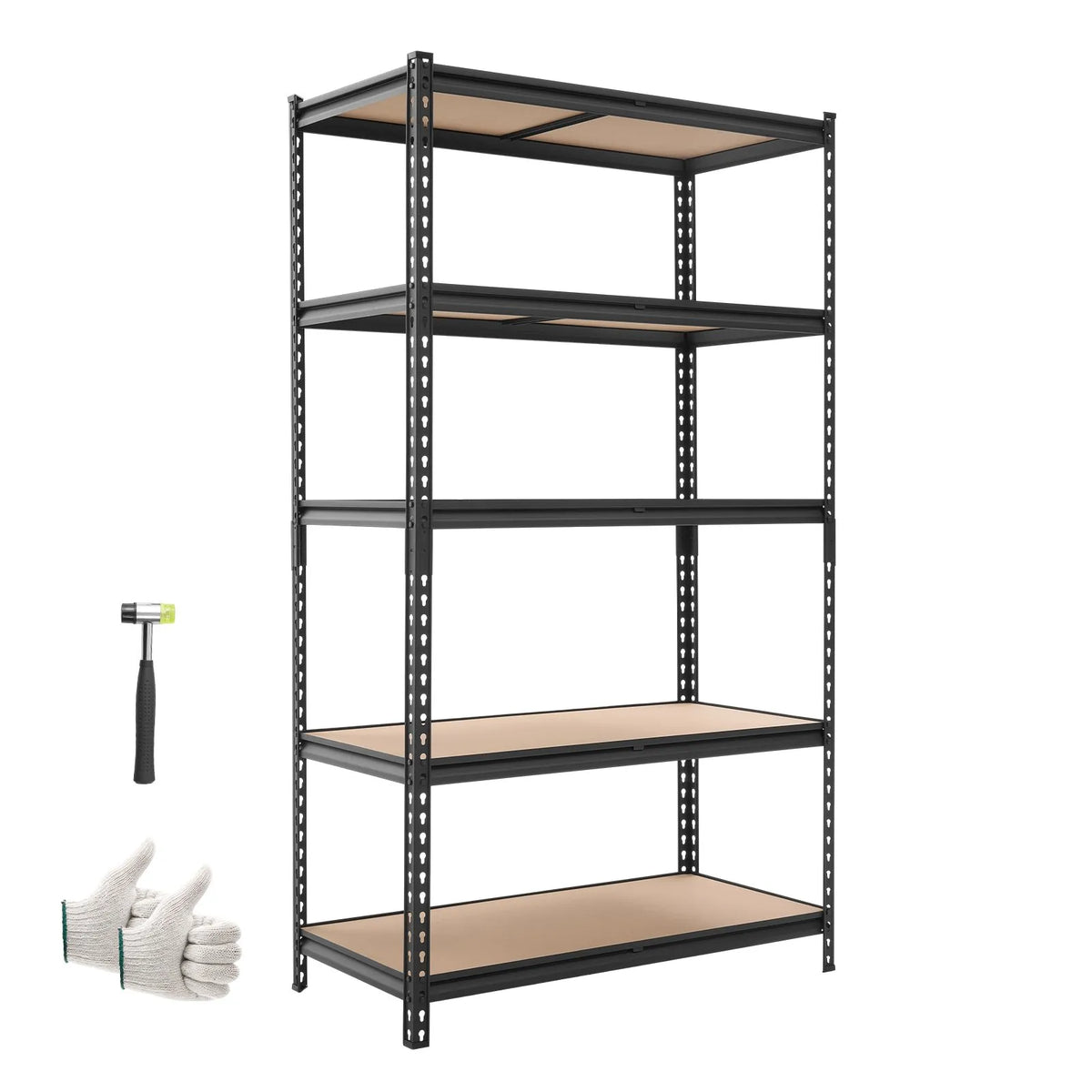 VEVOR Metal Shelving System 5 Tier, 1134 kg Load Capacity, Adjustable Storage Shelves for Garage, Warehouse, Basement and Kitchen, 1025 × 517 × 1813 mm