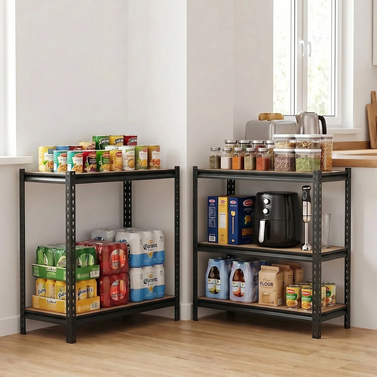 VEVOR Metal Shelving System 5 Tier, 1134 kg Load Capacity, Adjustable Storage Shelves for Garage, Warehouse, Basement and Kitchen, 1025 × 517 × 1813 mm