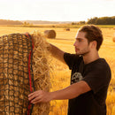 VEVOR apaļo siena ruļļu tīkls zirgiem, 1,5 × 1,5 × 1,5 m, acu izmērs 38,1 mm, no PE materiāla, bezmezglu konstrukcija, ar savilcējiem, adatas turētāju, remonta auklu un uzglabāšanas maisu, lēnās barošanas tīkls