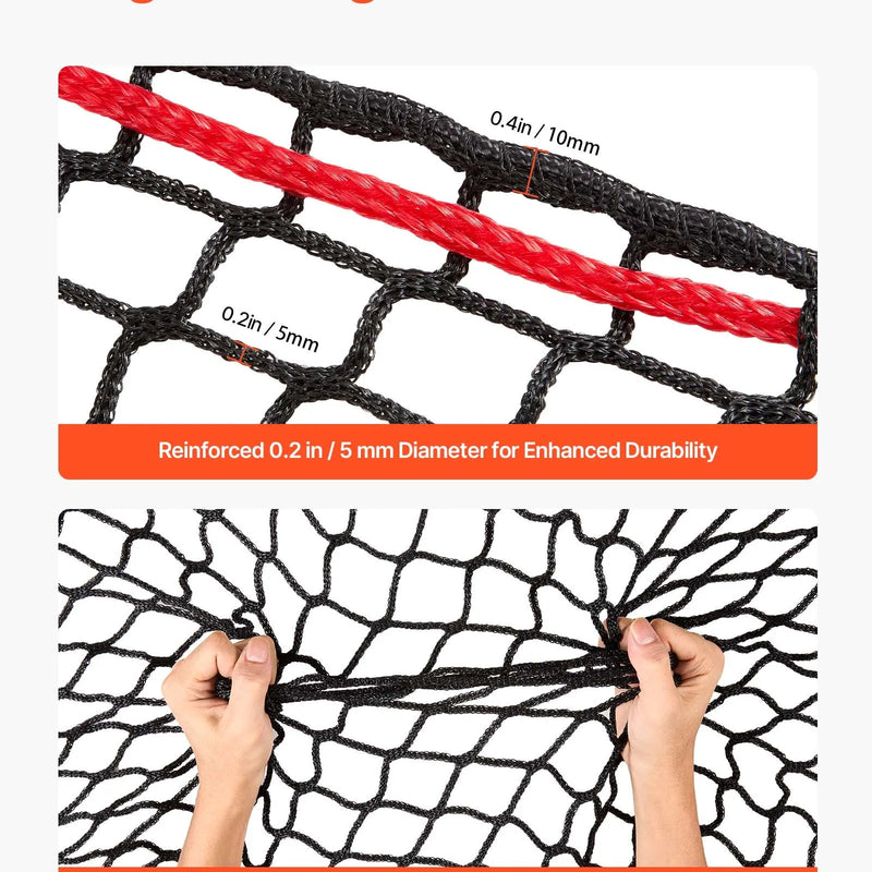 VEVOR apaļo siena ķīpu tīkls 1,5 × 1,5 × 1,5 m, acu izmērs 42 × 42 mm, PE materiāls, bezmezglu konstrukcija, komplektā pašbloķējošie savilcēji, adata un remonta aukla, lēnās barošanas tīkls zirgiem - ZEMLETES.LV