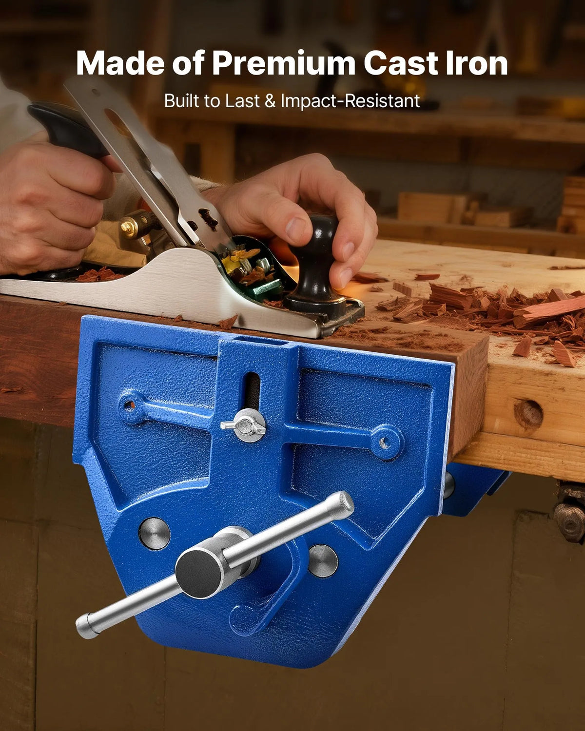 VEVOR Woodworking Clamps 178 mm with Quick Release, 203 mm Opening, Cast Iron, Adjustable Pad