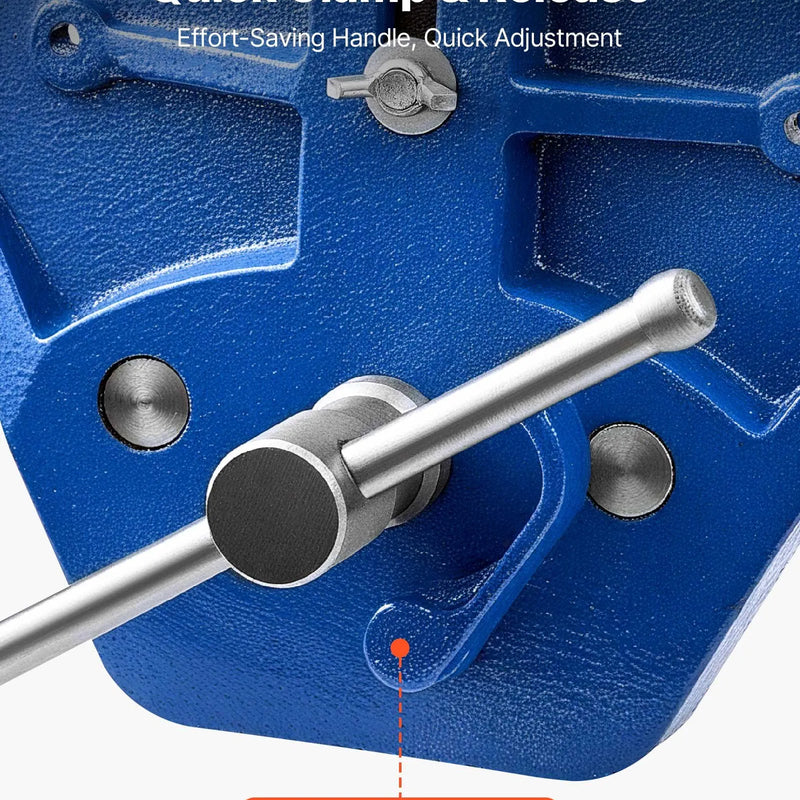 VEVOR galdniecības skrūvspīles, žokļu platums 178 mm, ātrās atbrīvošanas darbagalda skrūvspīles, maks. žokļu atvērums 203 mm, izturīga čuguna konstrukcija, regulējama priekšējā atdure, koka apstrādei un urbšanai