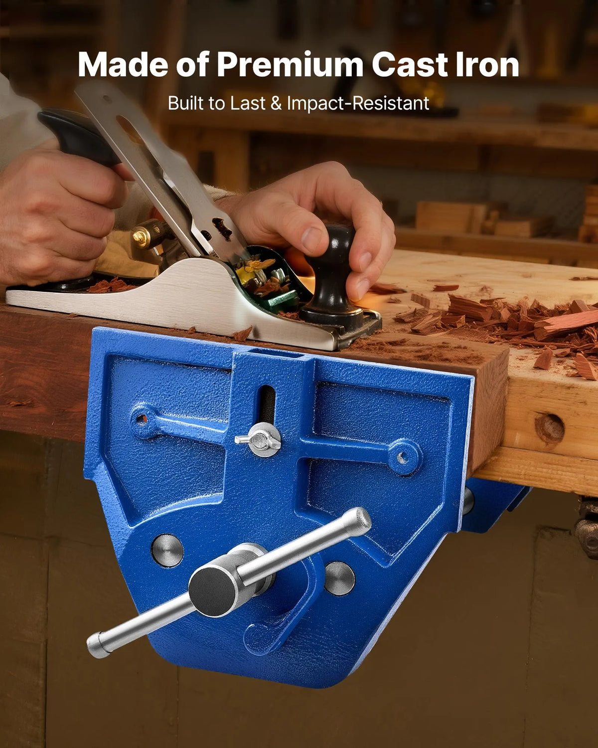 VEVOR Woodworking Clamps 229 mm with Quick Release, 259 mm Opening, Cast Iron, Adjustable Pad
