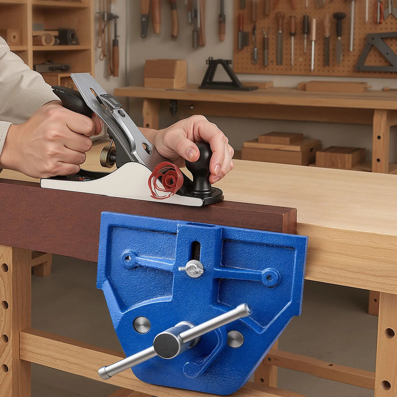 VEVOR galdniecības skrūvspīles, žokļu platums 229 mm, ātrās atbrīvošanas darbagalda skrūvspīles, maks. žokļu atvērums 259 mm, izturīga čuguna konstrukcija, regulējams priekšējais atbalsts, urbšanai un koka apstrādei