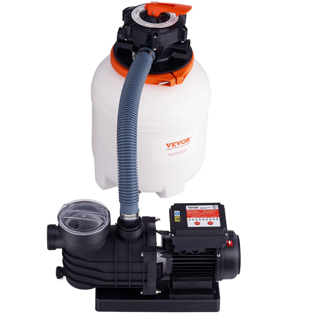 VEVOR Sand Filter Pump for Above Ground Pools, 300 mm, 10,000 l/h, 285 W, Pool Pump and Filter Set with 6-Way Multiport Valve and Strainer Basket, for Home and Commercial Use