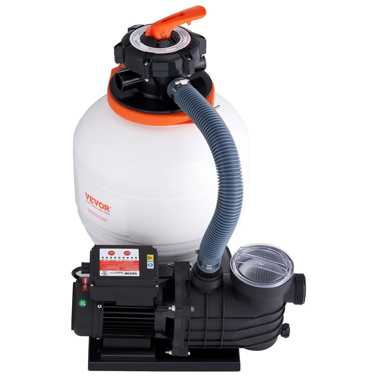 VEVOR Sand Filter Pump for Above Ground Pools, 350 mm, 13,000 l/h, 450 W, Pool Pump and Filter Set with 6-Way Multiport Valve and Strainer Basket, for Home and Commercial Use
