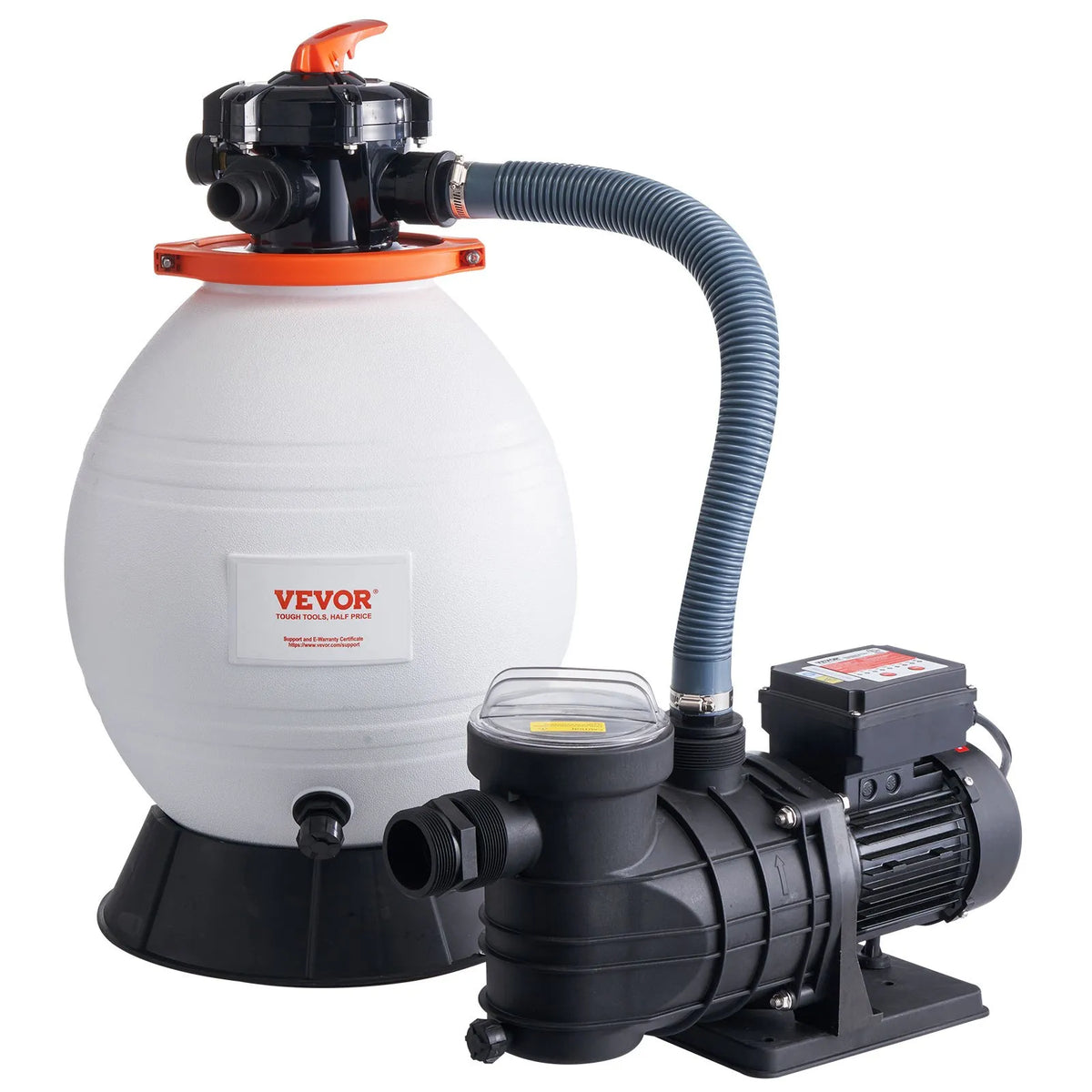 VEVOR Sand Filter Pump for Above Ground Pools, 400 mm, 18,000 l/h, 850 W, Pool Pump and Filter Set with 6-Way Multiport Valve and Strainer Basket, for Home and Commercial Use