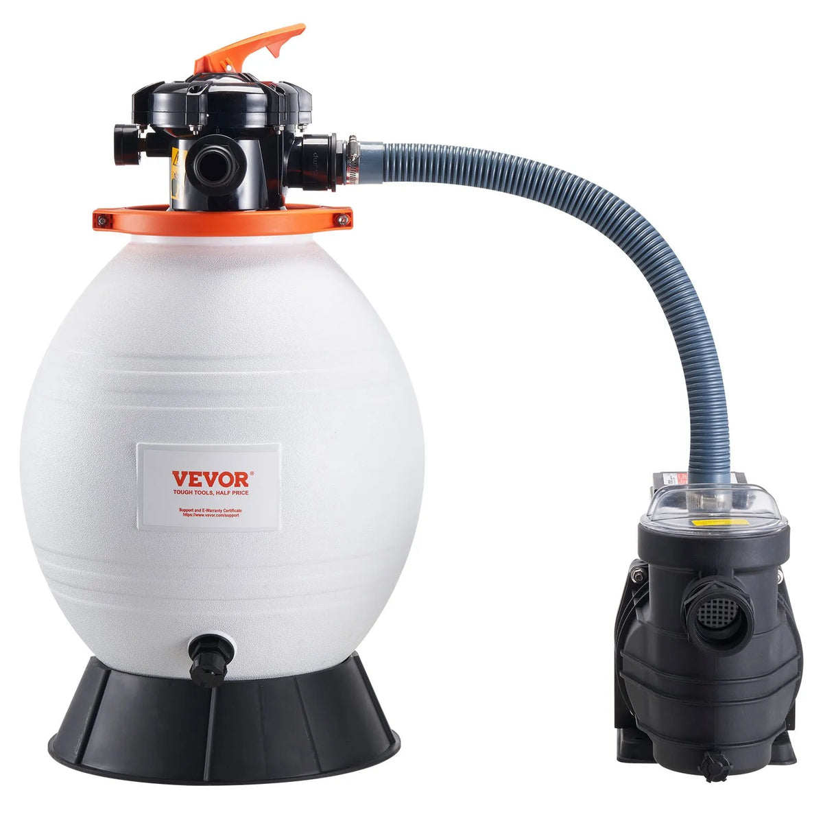 VEVOR Sand Filter Pump for Above Ground Pools, 400 mm, 18,000 l/h, 850 W, Pool Pump and Filter Set with 6-Way Multiport Valve and Strainer Basket, for Home and Commercial Use