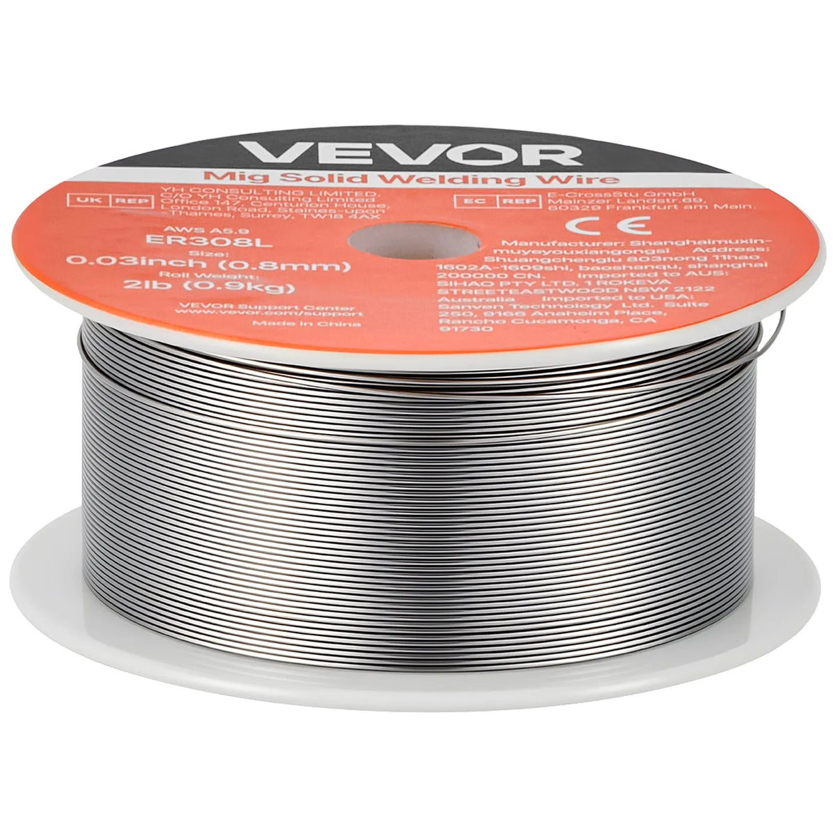 VEVOR ER308L MIG metināšanas stieple 0,8 mm, 0,9 kg, nerūsējošais tērauds