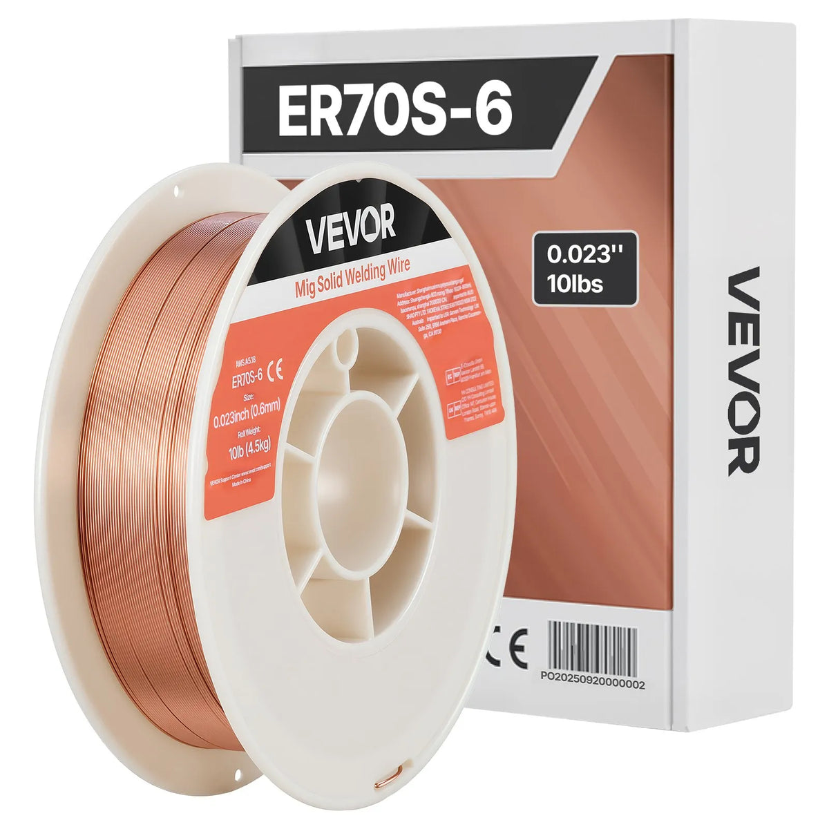 VEVOR MIG Welding Wire ER70S-6, 0.6 mm, 4.5 kg, Low Spatter, High Deoxidiser Content, for Steel Welding with Shielding Gas