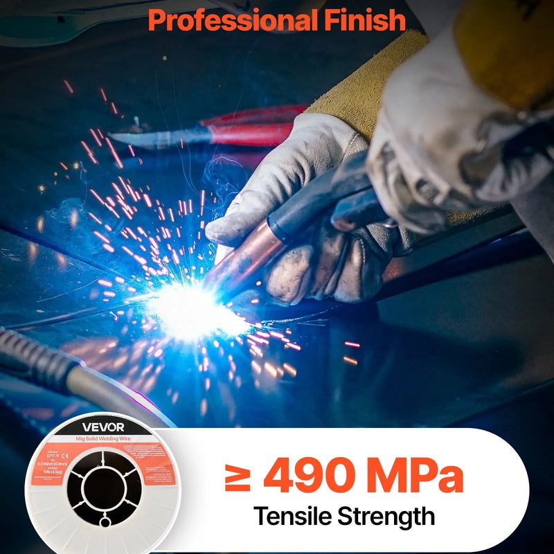 VEVOR pašekranētā pulverstieple E71T-11, Ø0,9 mm, 4,5 kg, bezgāzes MIG metināšanai, zema šļakstīšanās, piemērota visām metināšanas pozīcijām un darbam ārā