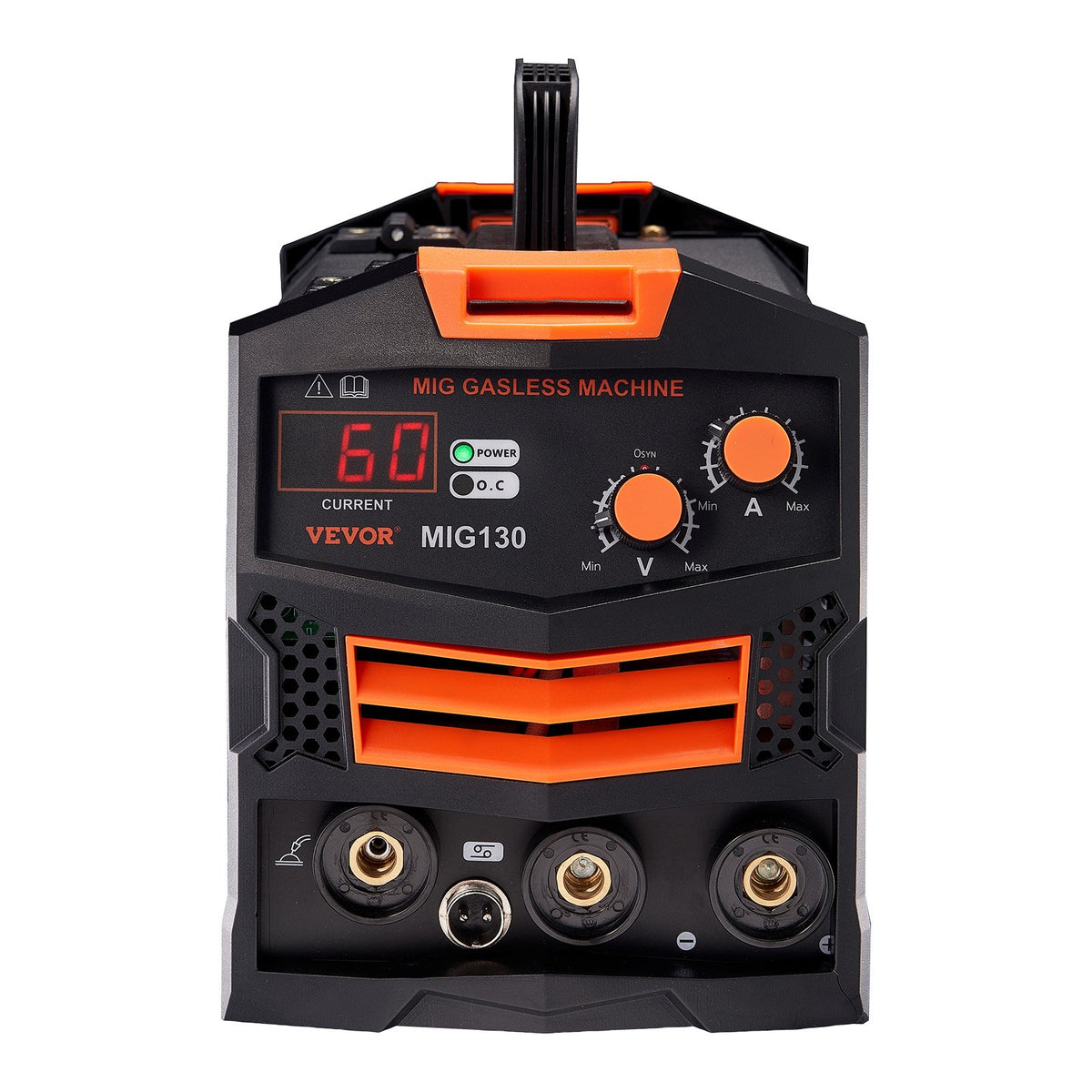 VEVOR MIG Welding Machine 130 A, Gasless Flux Core, Synergic, IGBT, Digital Display