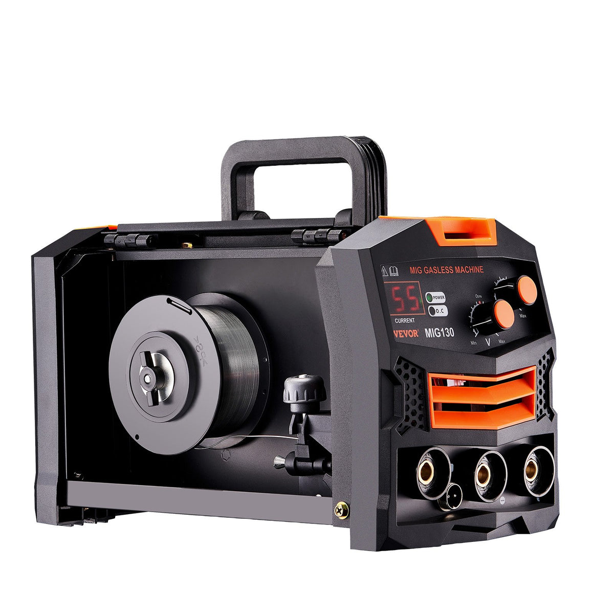 VEVOR MIG Welding Machine 130 A, Gasless Flux Core, Synergic, IGBT, Digital Display