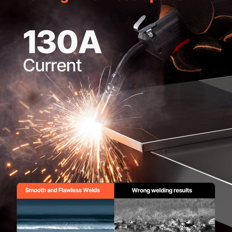 VEVOR MIG metināšanas apartāts 130 A 2-in-1 MIG/bezgāzes ar IGBT invertoru