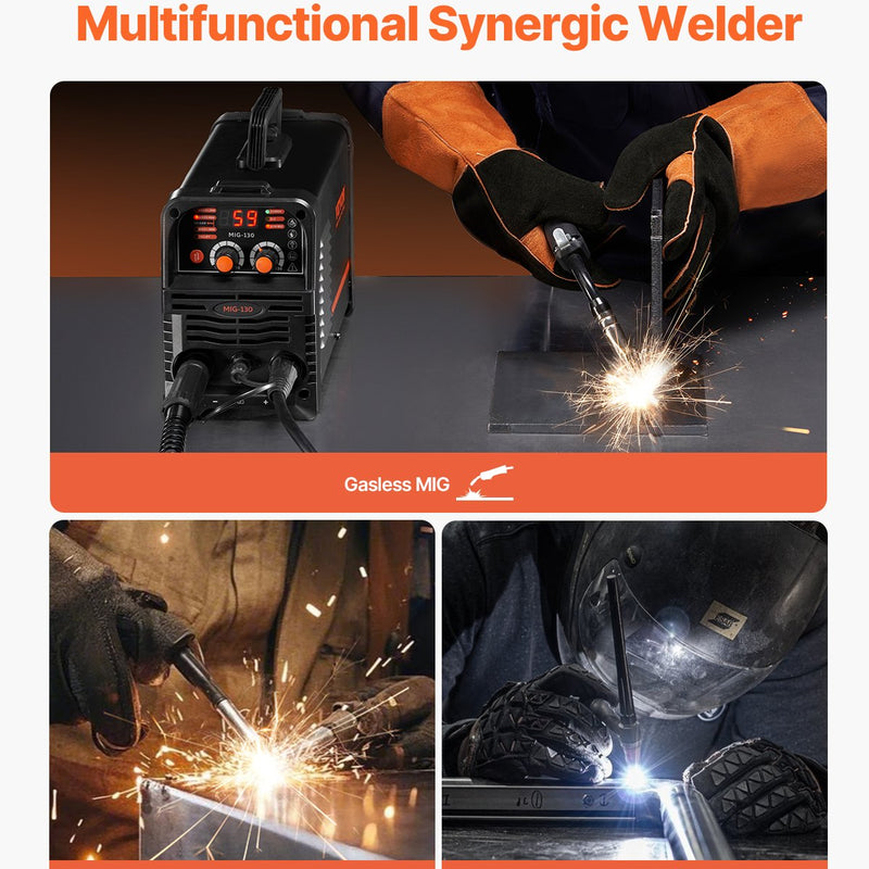 Metināšanas aparāts VEVOR 130 A, 3-in-1 MIG/Stick/Lift TIG, Flux Core