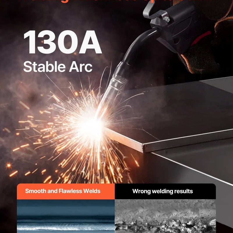 Metināšanas aparāts VEVOR 130 A, 3-in-1 MIG/Stick/Lift TIG, Flux Core