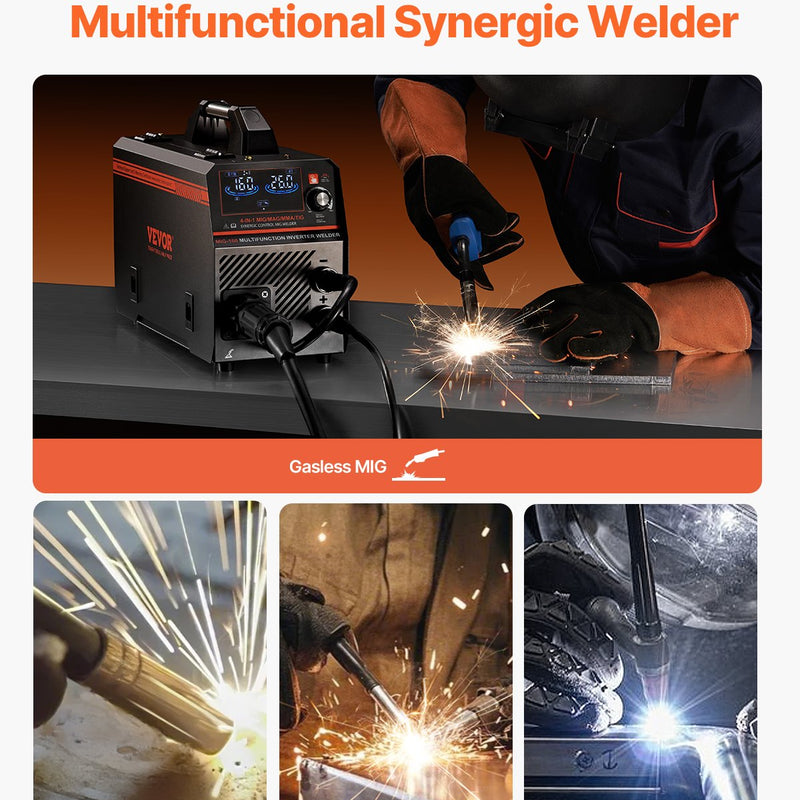 Metināšanas aparāts VEVOR 160 A, 4-in-1 MIG/Flux/MMA/Lift TIG