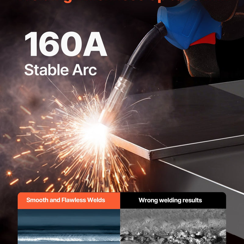 Metināšanas aparāts VEVOR 160 A, 4-in-1 MIG/Flux/MMA/Lift TIG