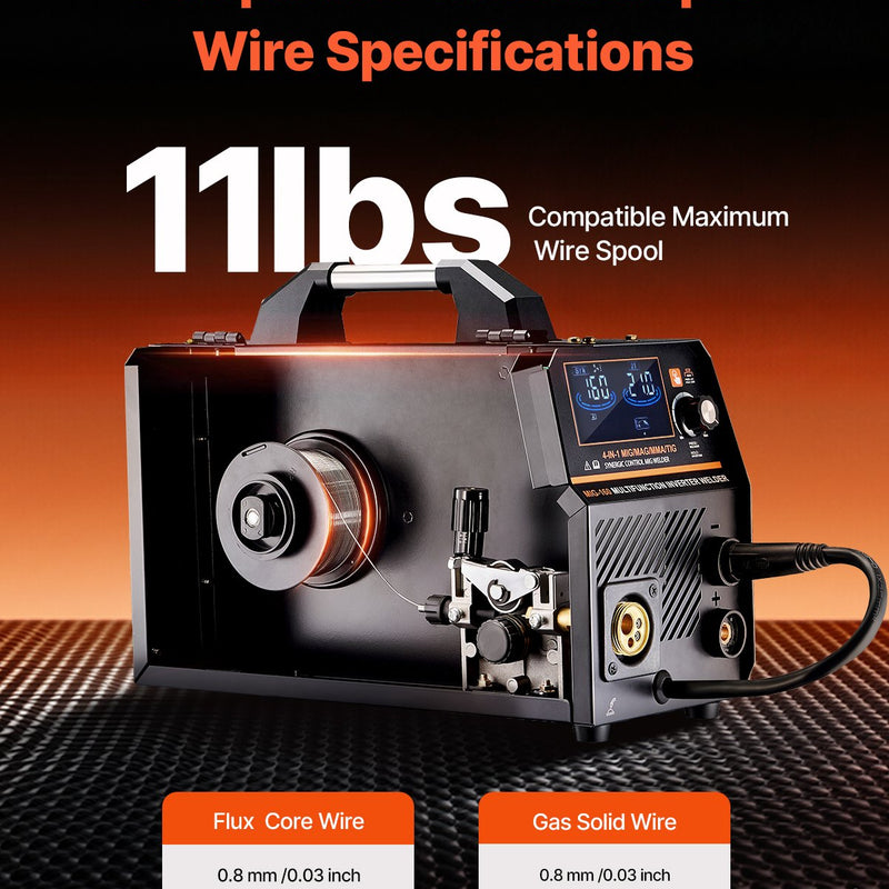 Metināšanas aparāts VEVOR 160 A, 4-in-1 MIG/Flux/MMA/Lift TIG