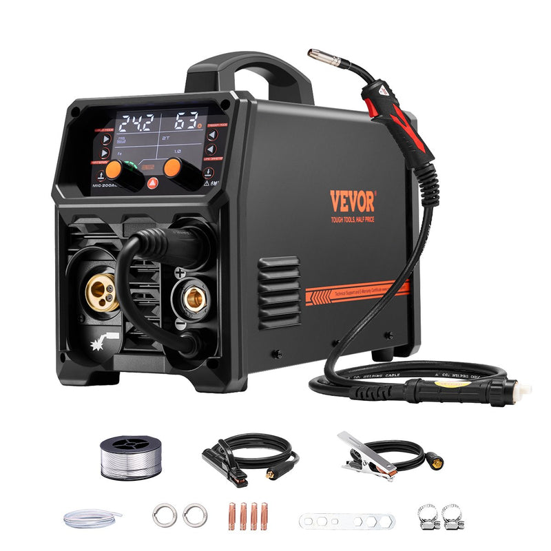 Metināšanas aparāts VEVOR 200 A, 5-in-1 MIG/Plus/MMA/Lift TIG/Spool püstol, sinerģisks