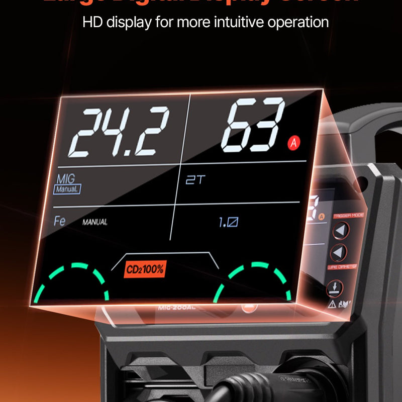 Metināšanas aparāts VEVOR 200 A, 5-in-1 MIG/Plus/MMA/Lift TIG/Spool püstol, sinerģisks