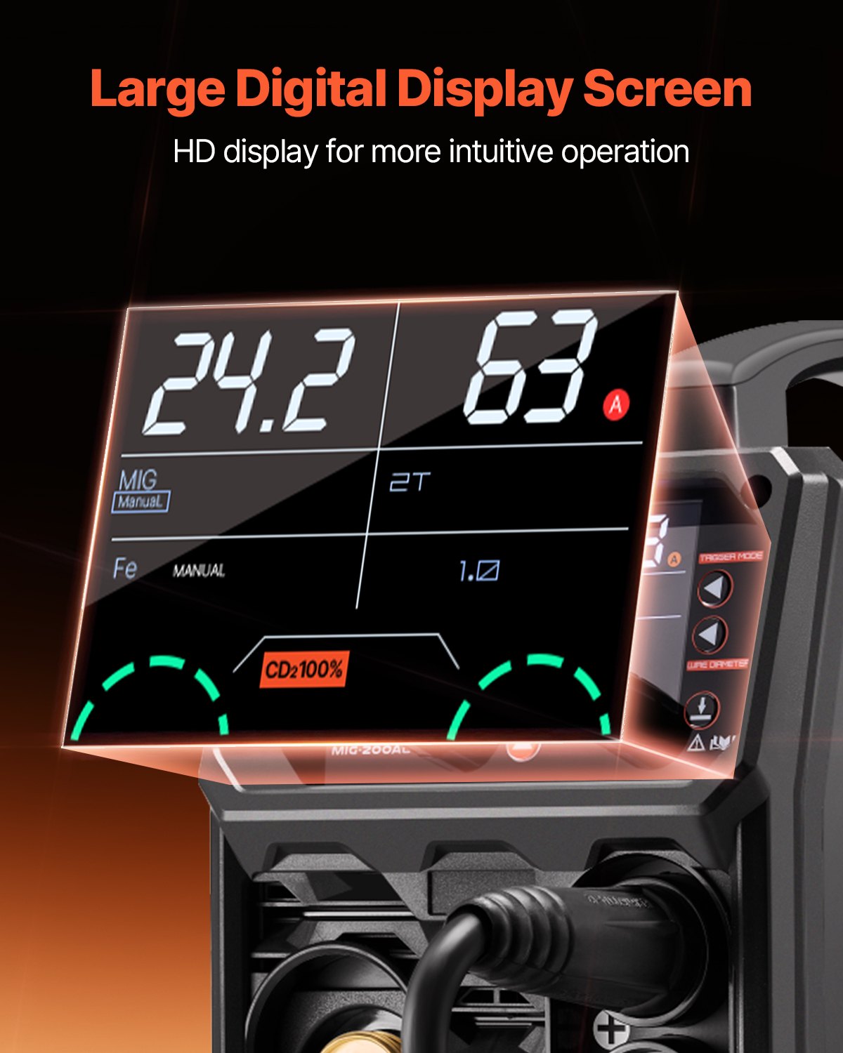 VEVOR Pro MIG Welding Machine 200 A 5 in 1 – MIG Pulse, Gas/Gasless MIG, MMA, Lift TIG, LCD