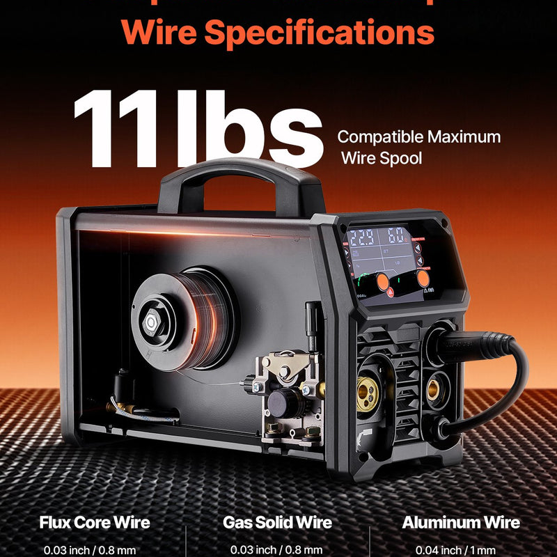 Metināšanas aparāts VEVOR 200 A, 5-in-1 MIG/Plus/MMA/Lift TIG/Spool püstol, sinerģisks