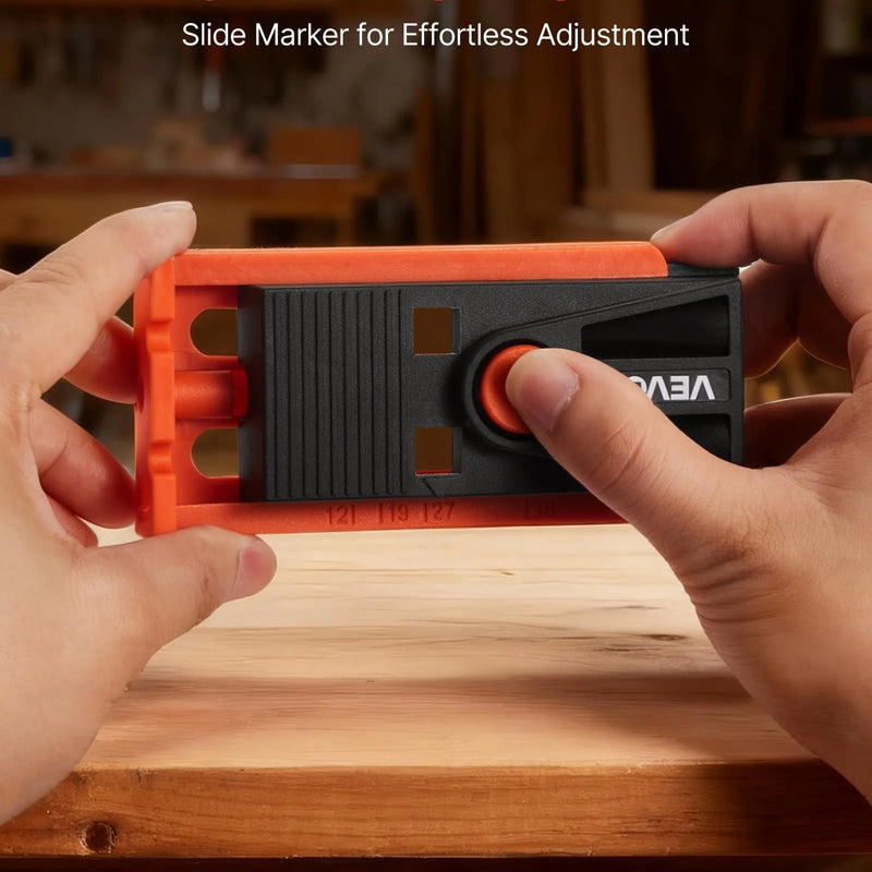 VEVOR regulējams mini kabatas urbumu šablonu komplekts kokapstrādei, 12,7–38,1 mm, ar pakāpju urbi, sešstūra atslēgu, urbšanas dziļuma gredzenu, kvadrātuzgali, skrūvēm un pastiprinātu neilona rāmi